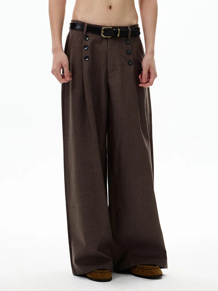 Calça Wide Leg Pinstripe