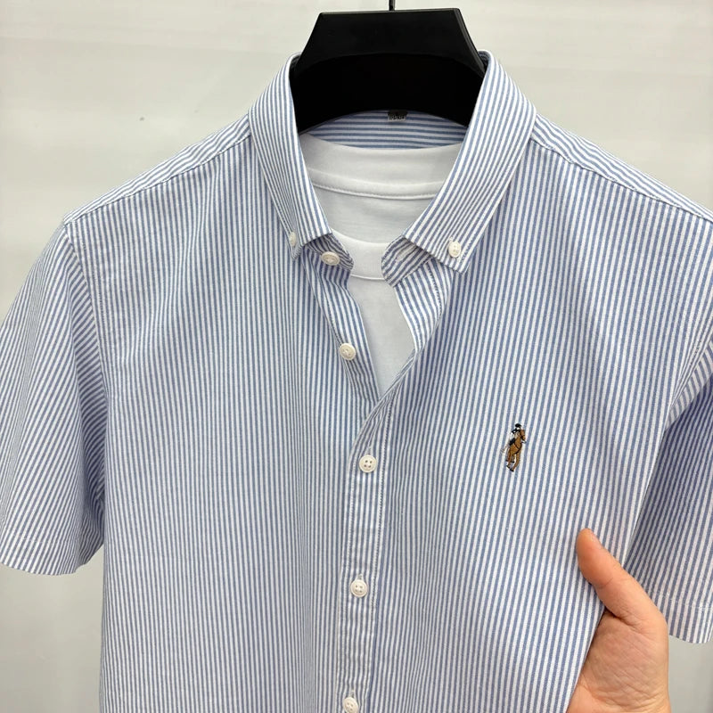 Camisa Listrada Bordada Premium