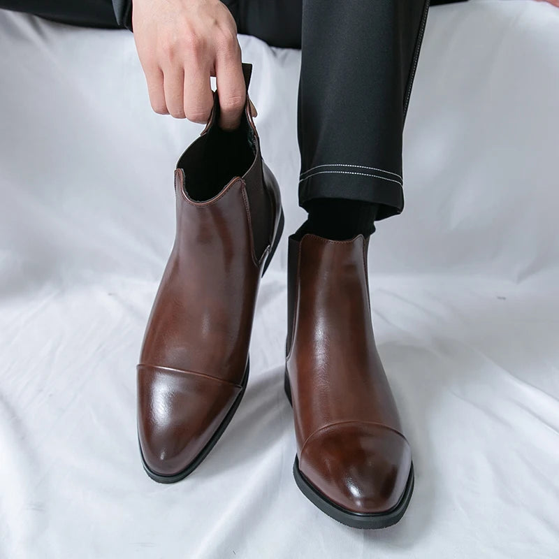 Chelsea Boot Sola Vermelha Bico Redondo Business