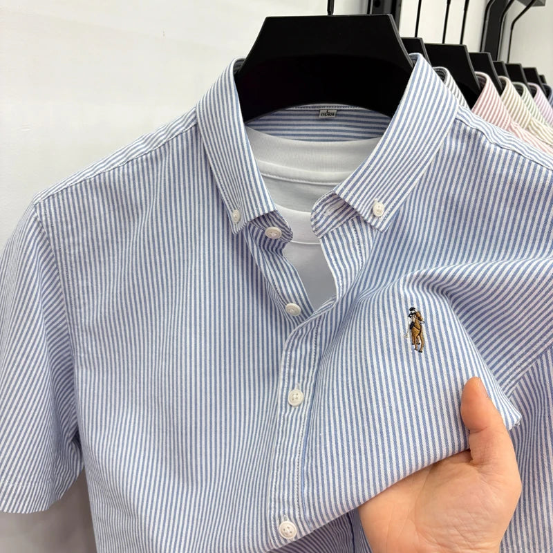 Camisa Listrada Bordada Premium