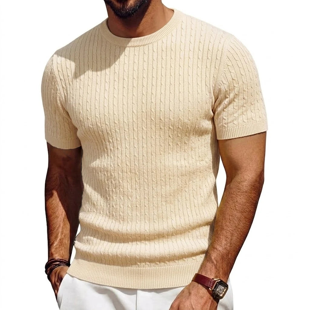 Camiseta Knit Ribbed Crewneck