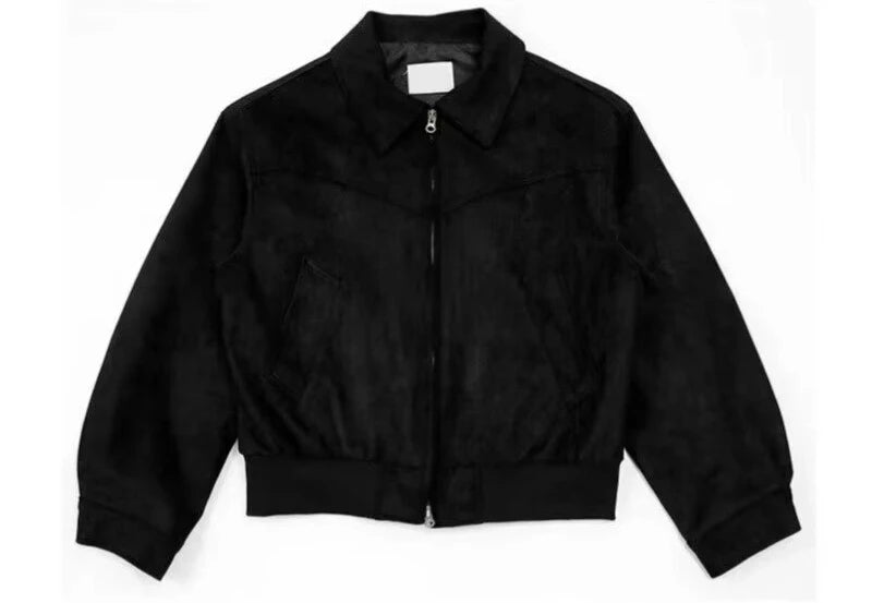 Jaqueta Suede Lapel Moto Coreana