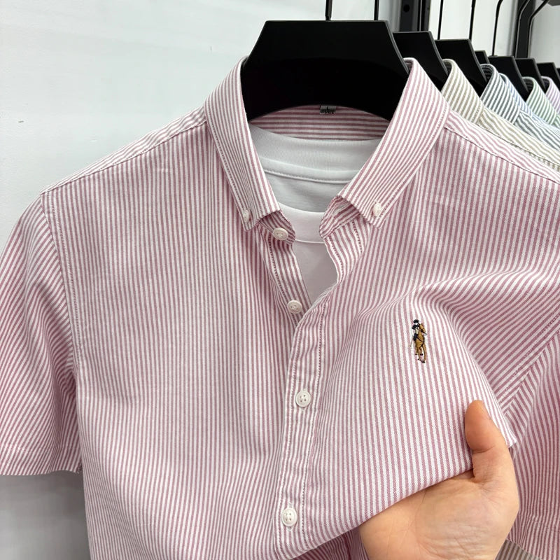 Camisa Listrada Bordada Premium