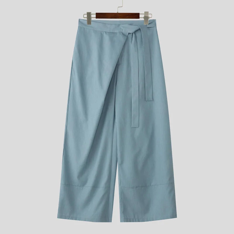 Calça Wide Leg Assimetria Utility Lace-Up