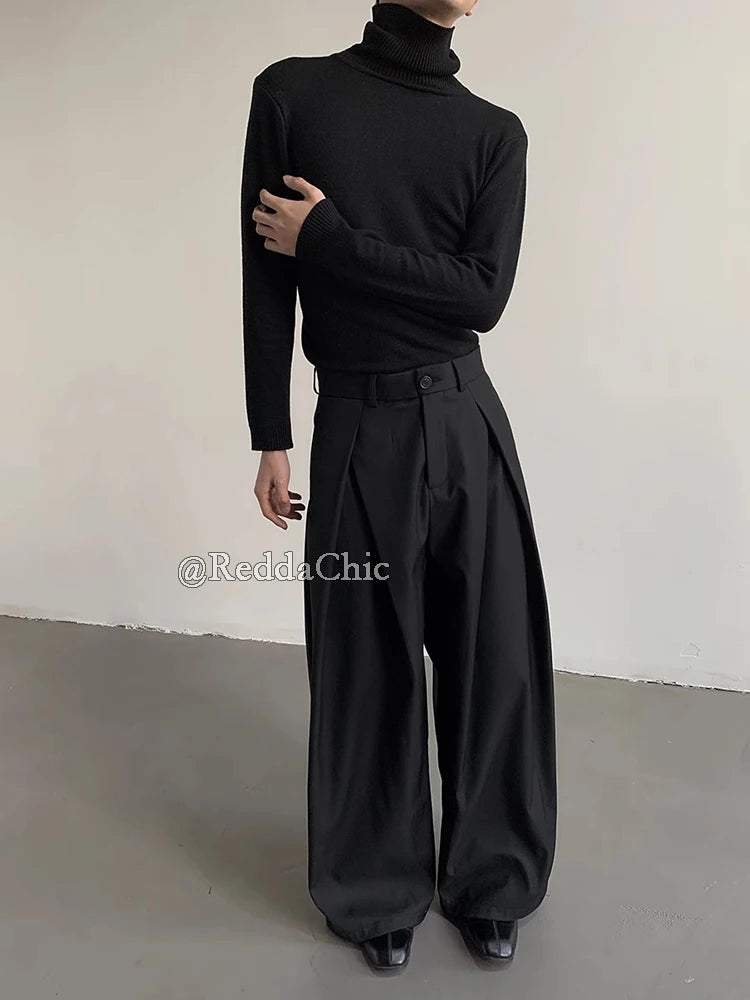 Calça Wide Leg Pleated Cleanfit