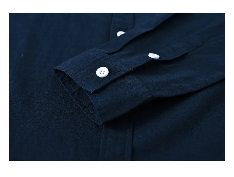 Camisa Linho Japonesa Mandarin Collar