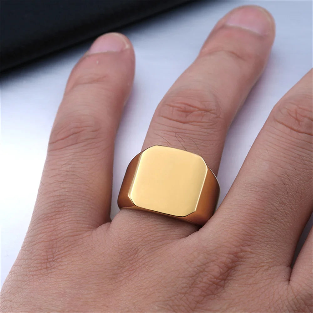 Anel Square Minimalista Inox