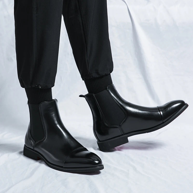 Chelsea Boot Sola Vermelha Bico Redondo Business