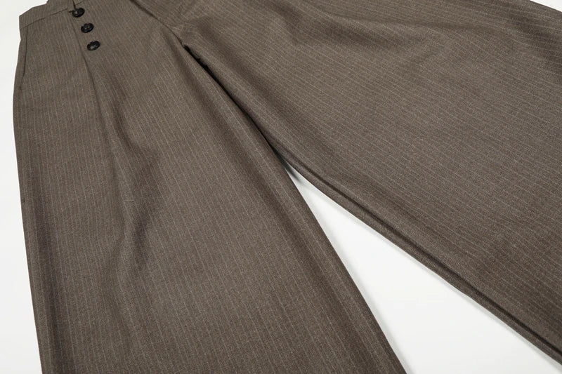 Calça Wide Leg Pinstripe