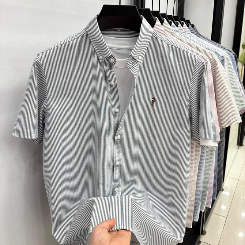 Camisa Listrada Bordada Premium