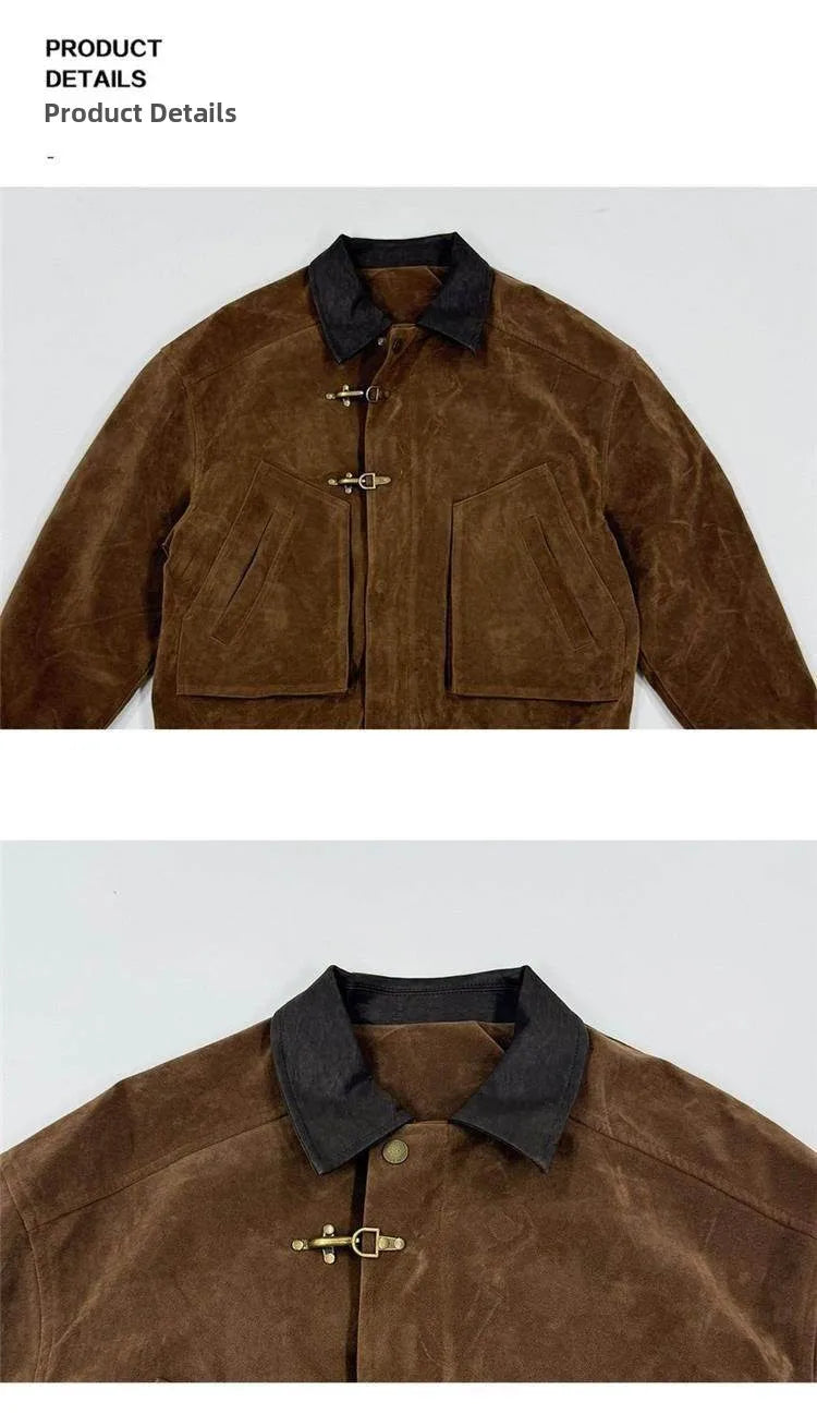 Jaqueta Suede Estilo American Barn Casual