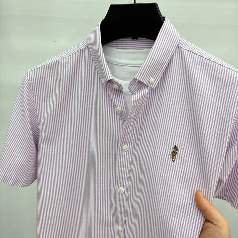 Camisa Listrada Bordada Premium