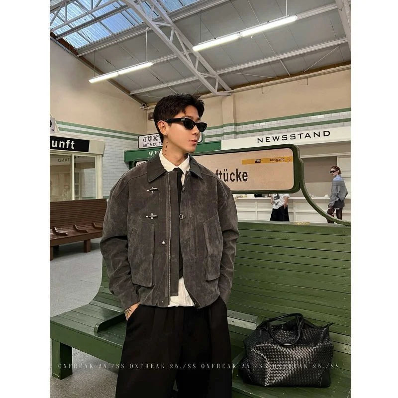 Jaqueta Suede Estilo American Barn Casual