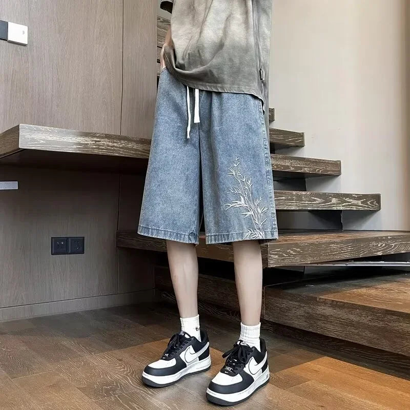 Shorts Jorts Y2K Bordado Baggy