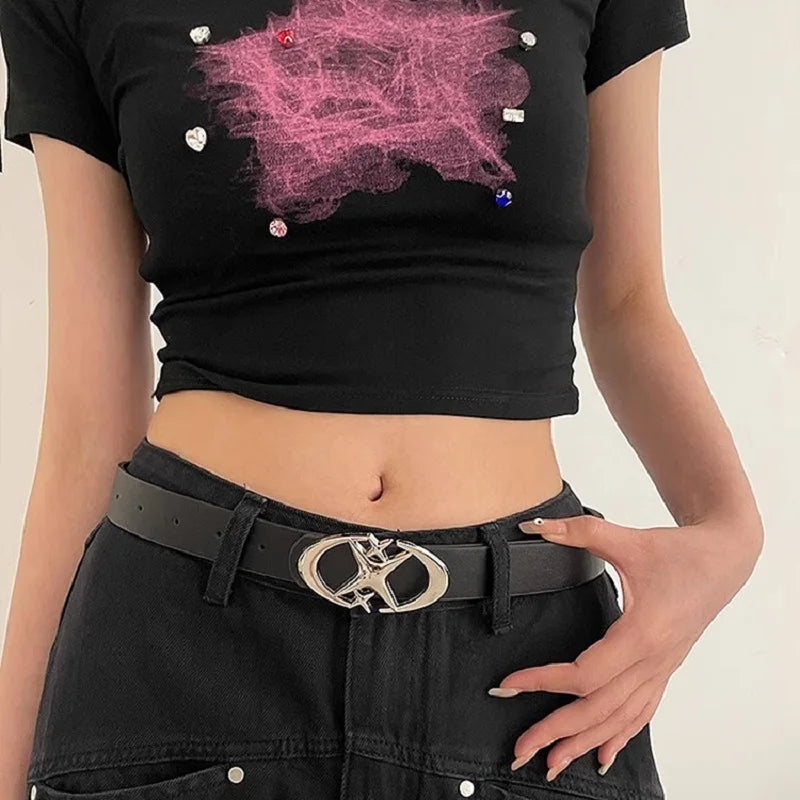 Cinto Gótico PU Feminino unissex Y2K
