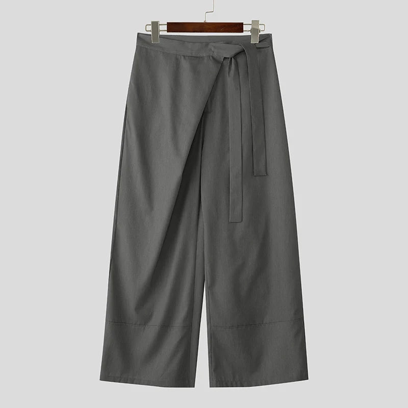Calça Wide Leg Assimetria Utility Lace-Up