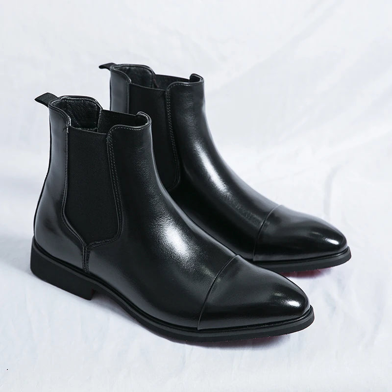 Chelsea Boot Sola Vermelha Bico Redondo Business