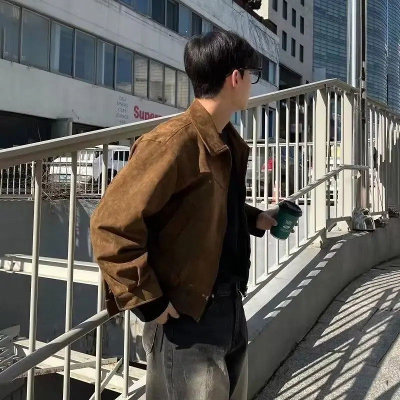 Jaqueta Bomber Suede Retrô