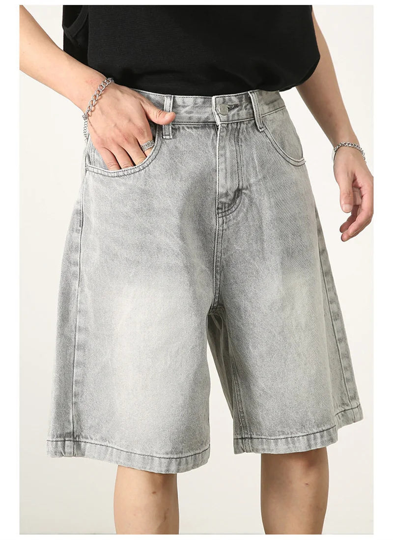 Shorts Jorts Washed Distressed Retrô