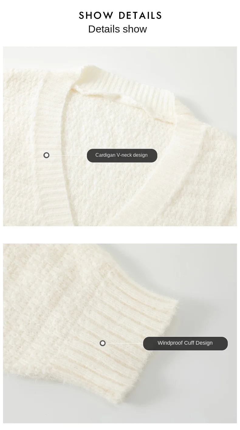 Cardigan Tricot com Botões Streetwear