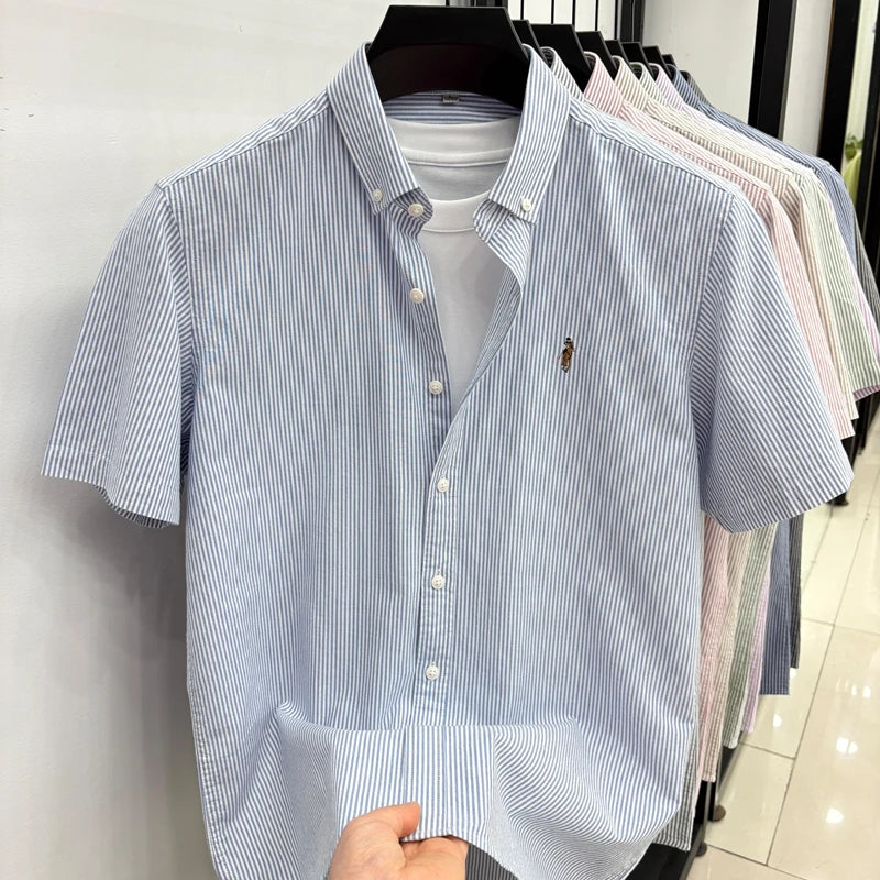 Camisa Listrada Bordada Premium