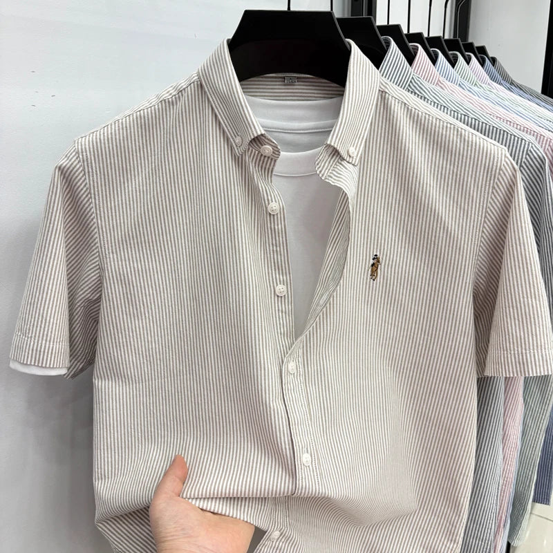 Camisa Listrada Bordada Premium