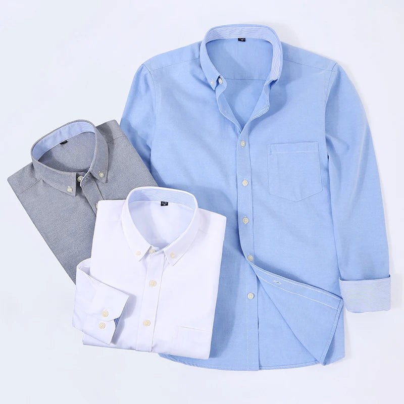 Camisa Oxford Slim Manga Longa