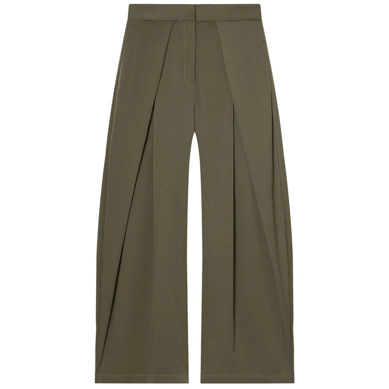 Calça Wide Leg Listrada Striped Casual