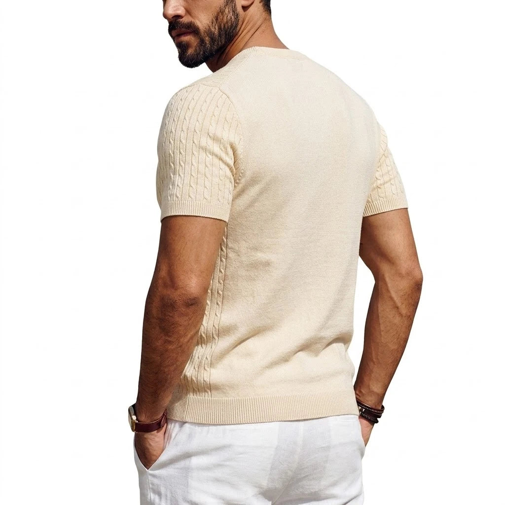 Camiseta Knit Pullover Manga Curta