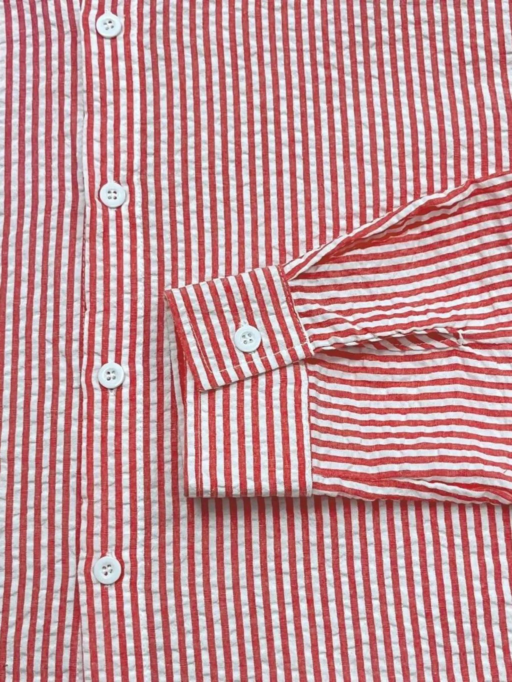 Camisa Listrada Manga Longa Loose Casual