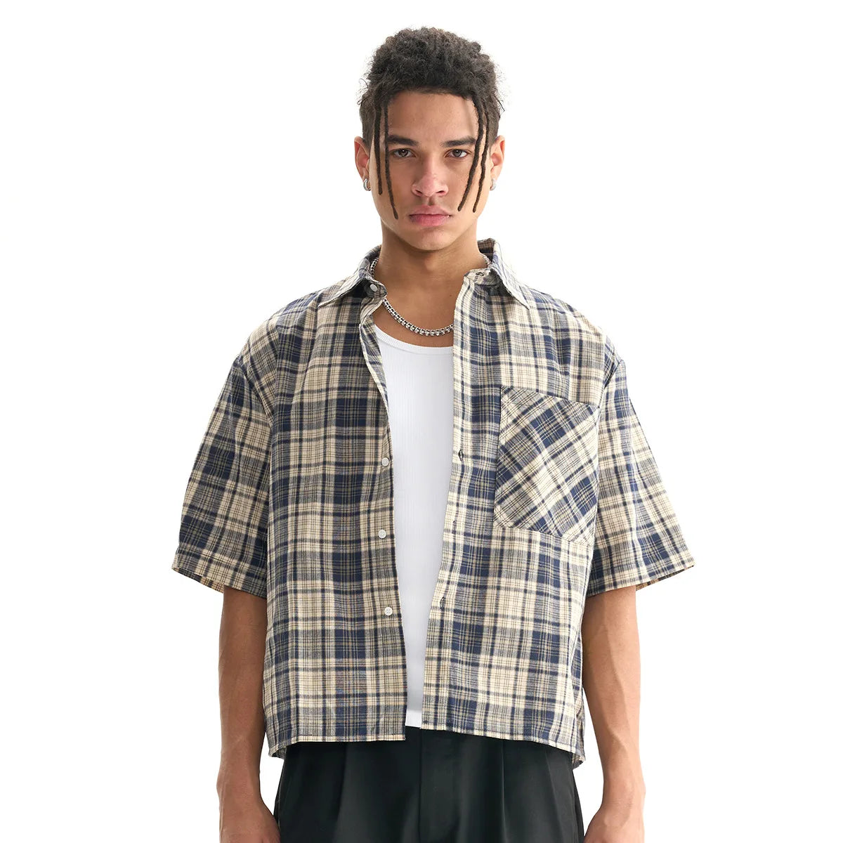 Camisa Xadrez Cropped Boxy