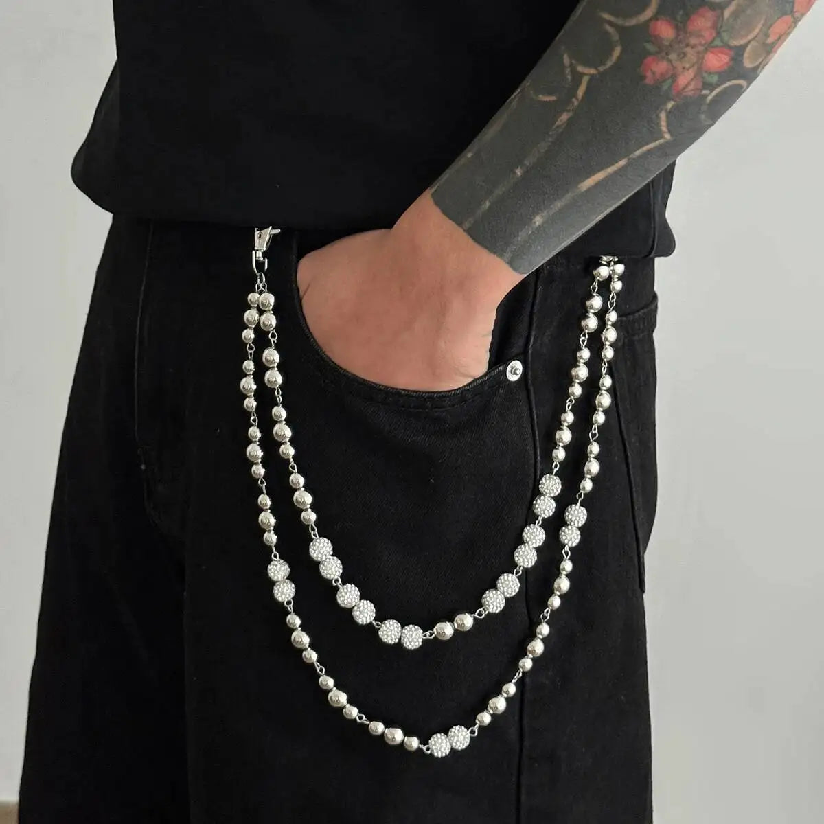 Corrente Calça Rhinestone Pearl