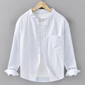Camisa Linho Japonesa Mandarin Collar