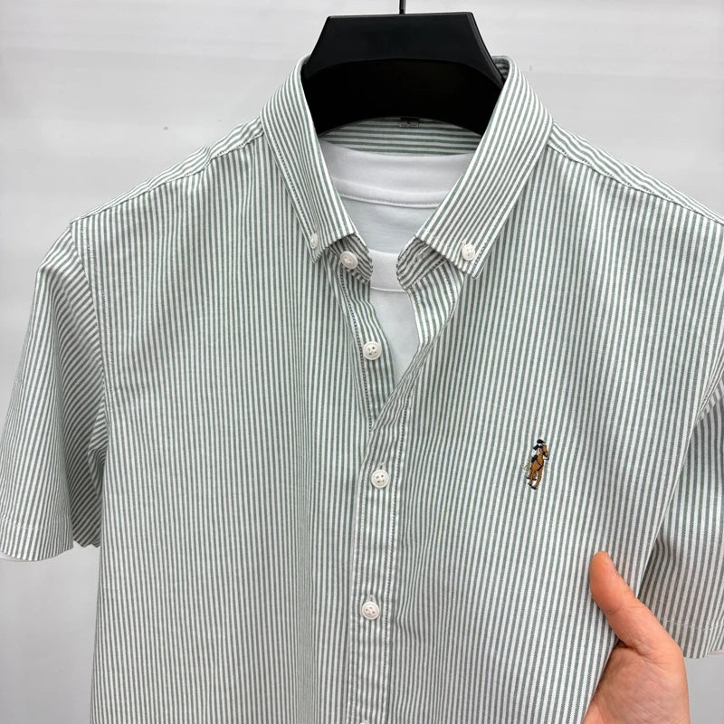 Camisa Listrada Bordada Premium