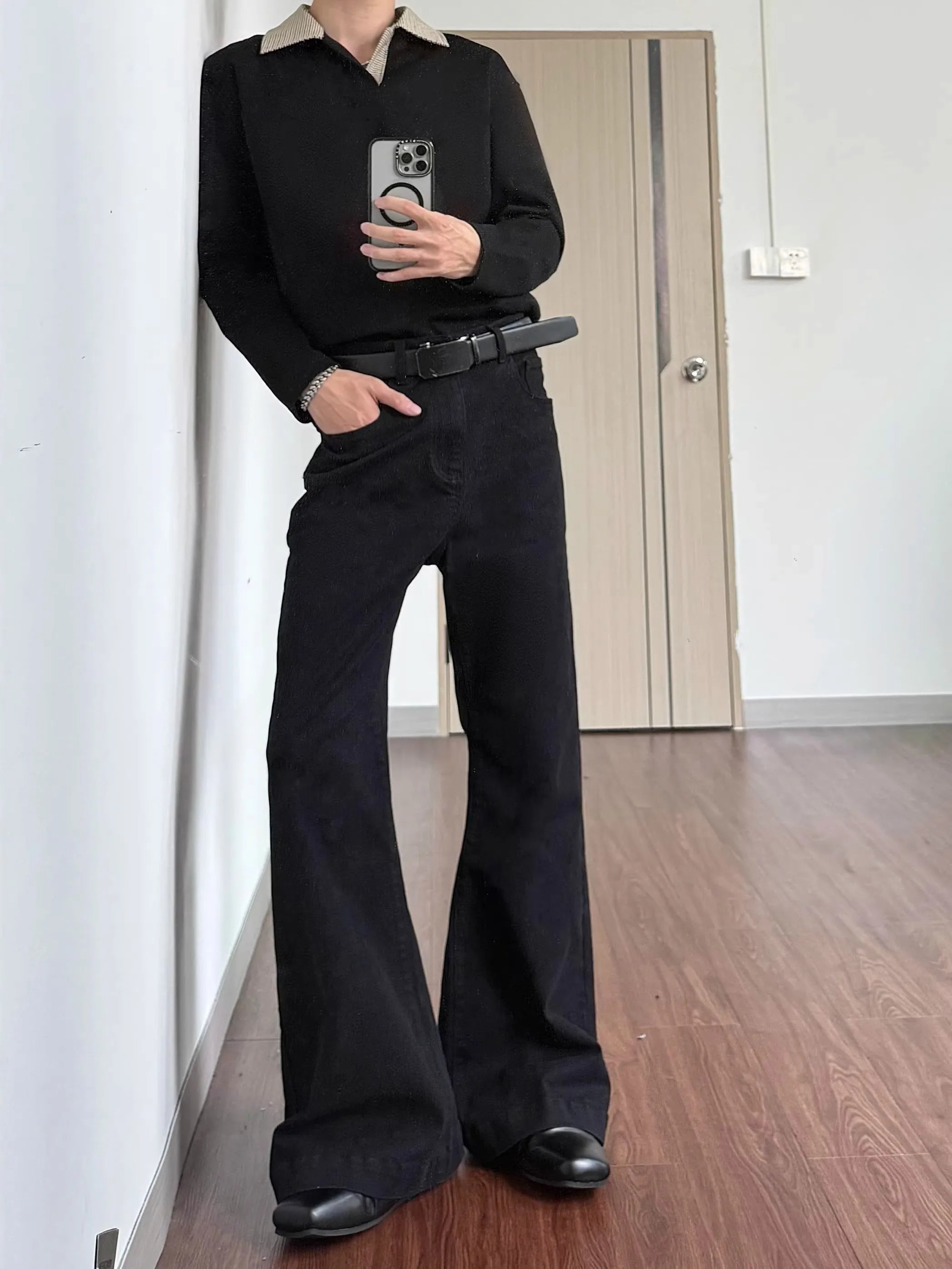 Jeans Slim Micro Flared Preto