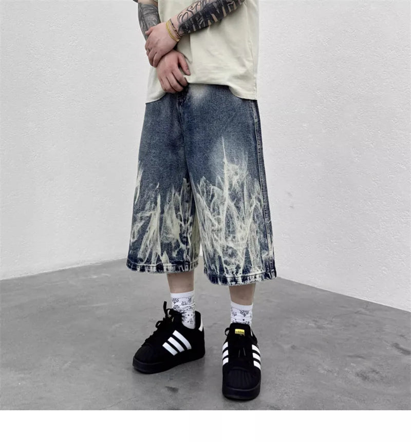 Jorts Flame Graphic Punk Y2K