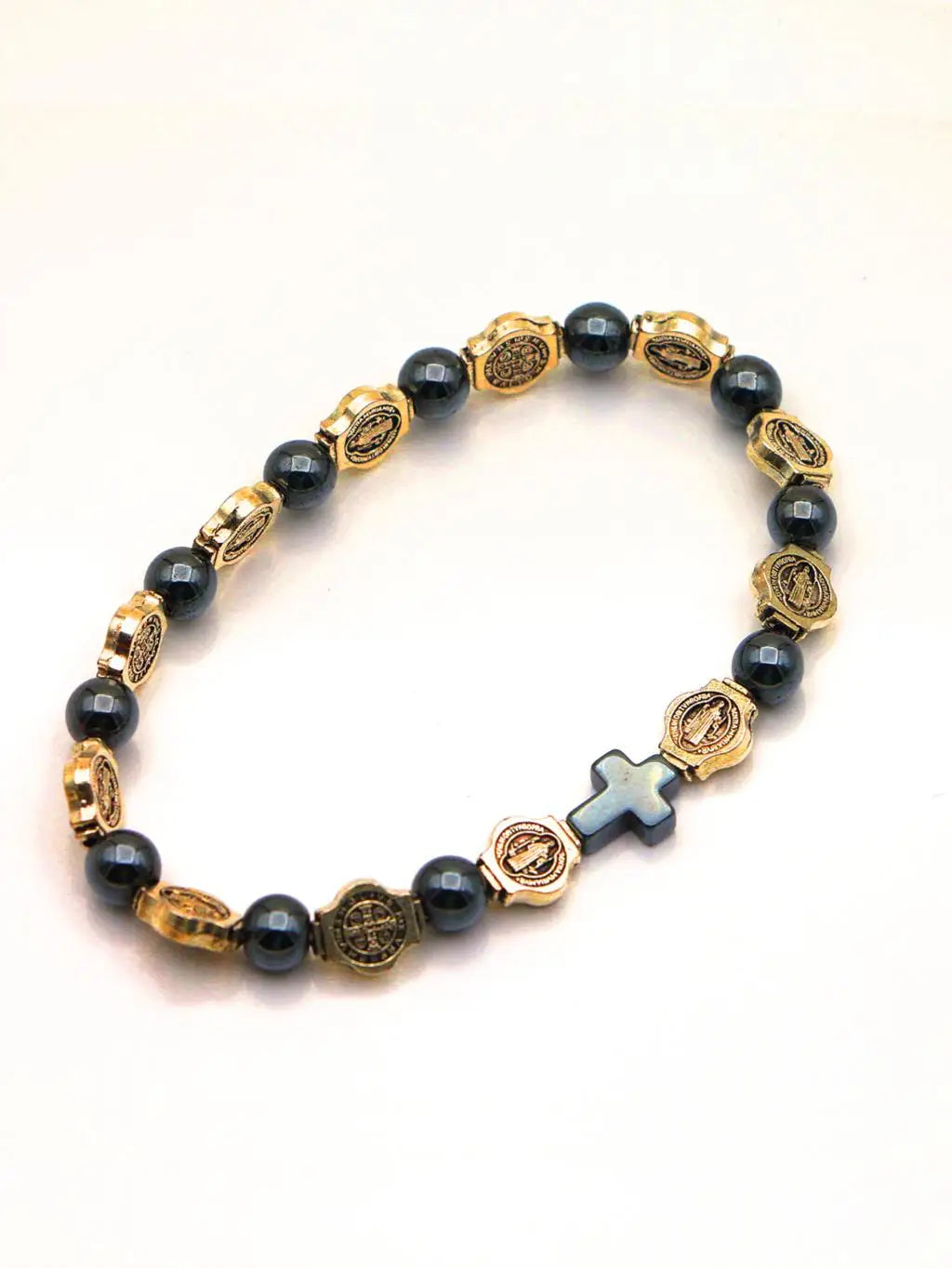 Pulseira Rosário Católico Hematita