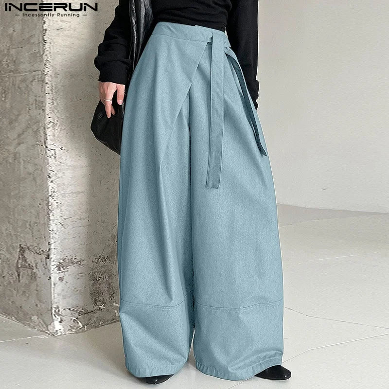 Calça Wide Leg Assimetria Utility Lace-Up