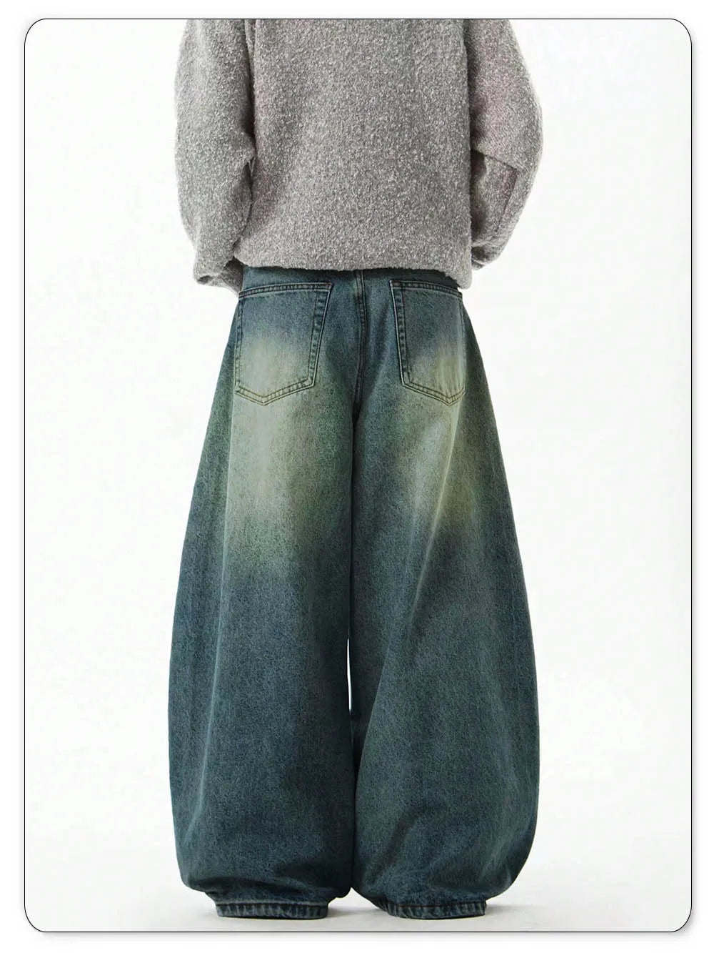 Jeans Wide Leg Curved Blade Vintage Azul
