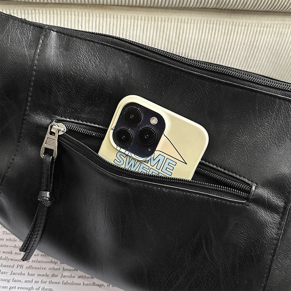 Bolsa Crossbody PU Oversized Preta