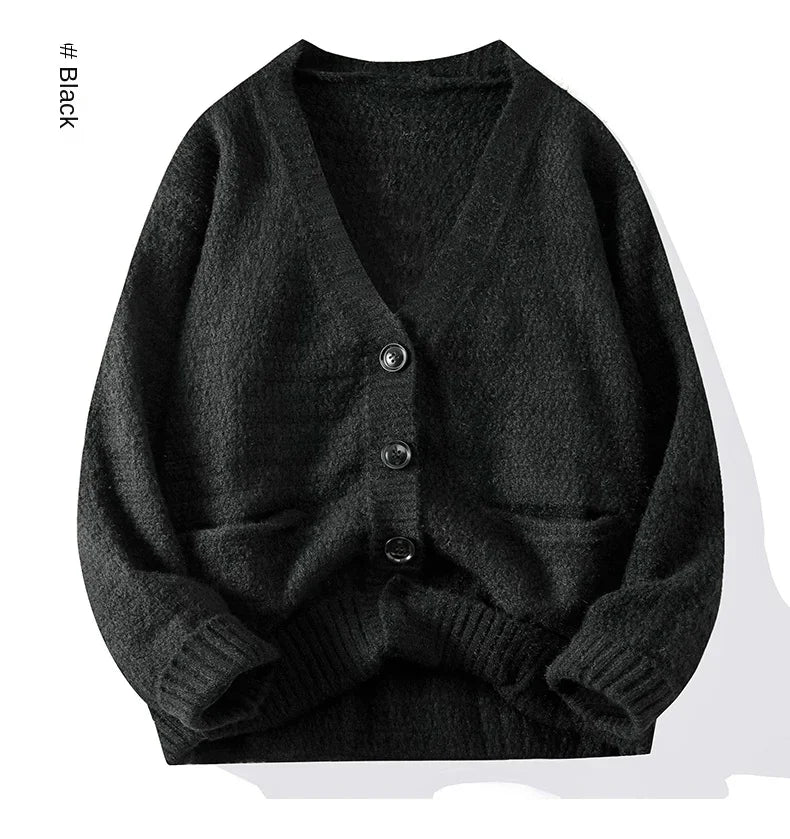 Cardigan Tricot com Botões Streetwear