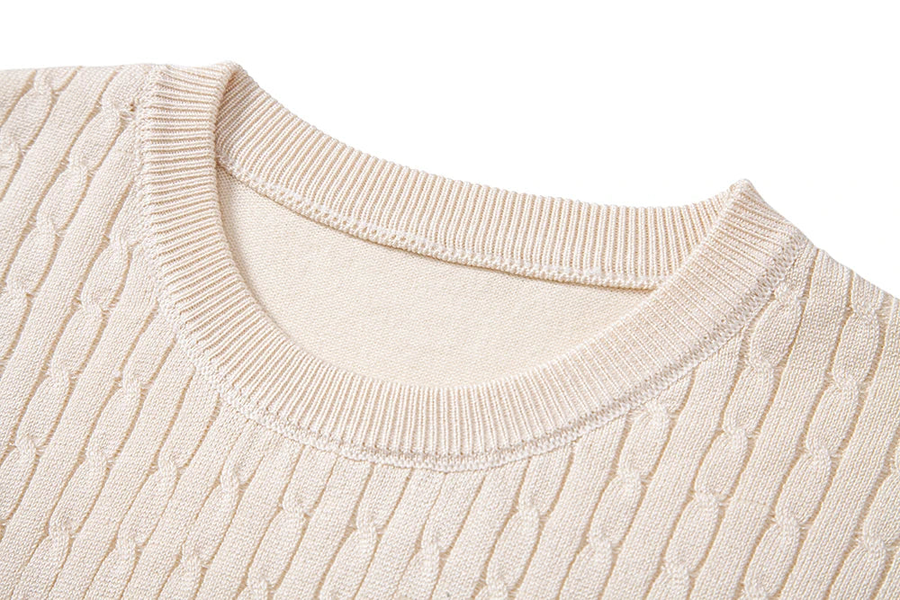Camiseta Knit Pullover Manga Curta