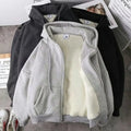 Jaqueta Fleece Hoodie Coreana