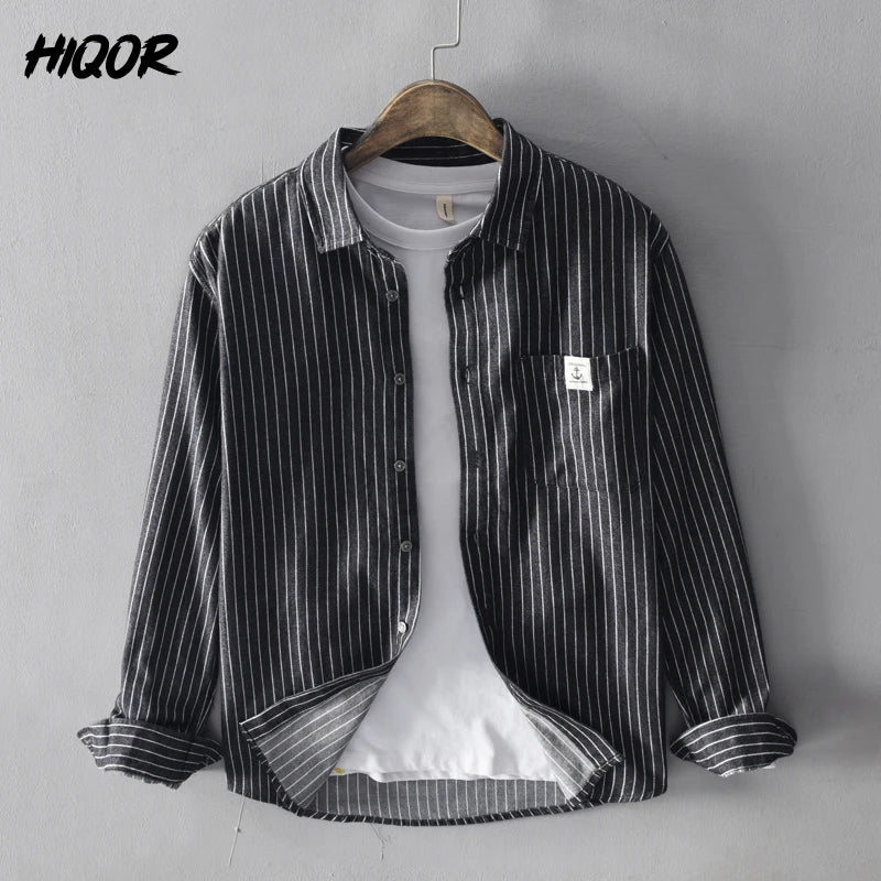 Camisa Social Listrada 100% Algodão