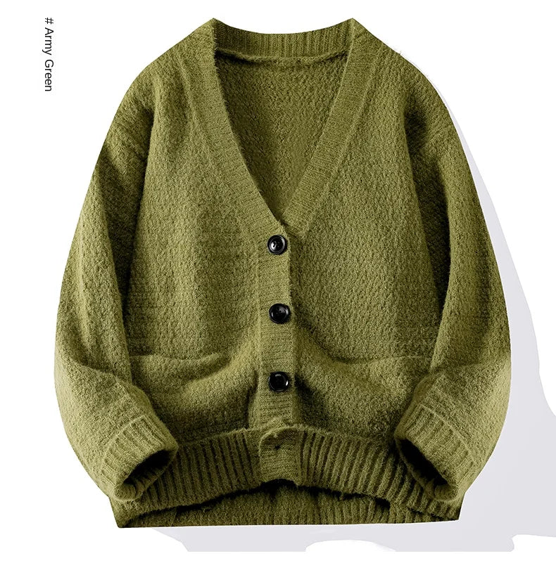 Cardigan Tricot com Botões Streetwear