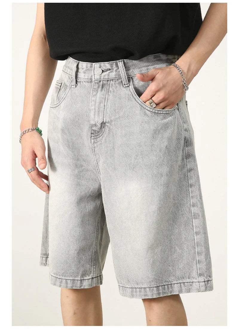 Shorts Jorts Washed Distressed Retrô