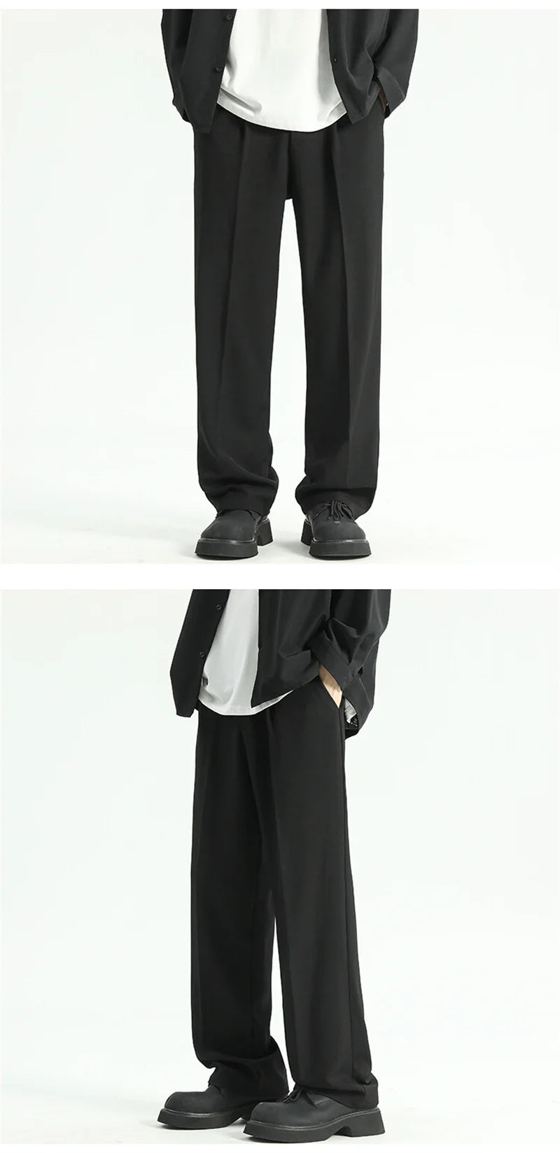 Calça alfaiataria Straight Preta Japonesa