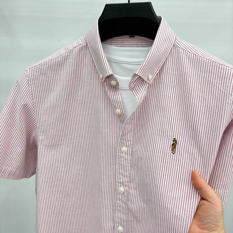 Camisa Listrada Bordada Premium