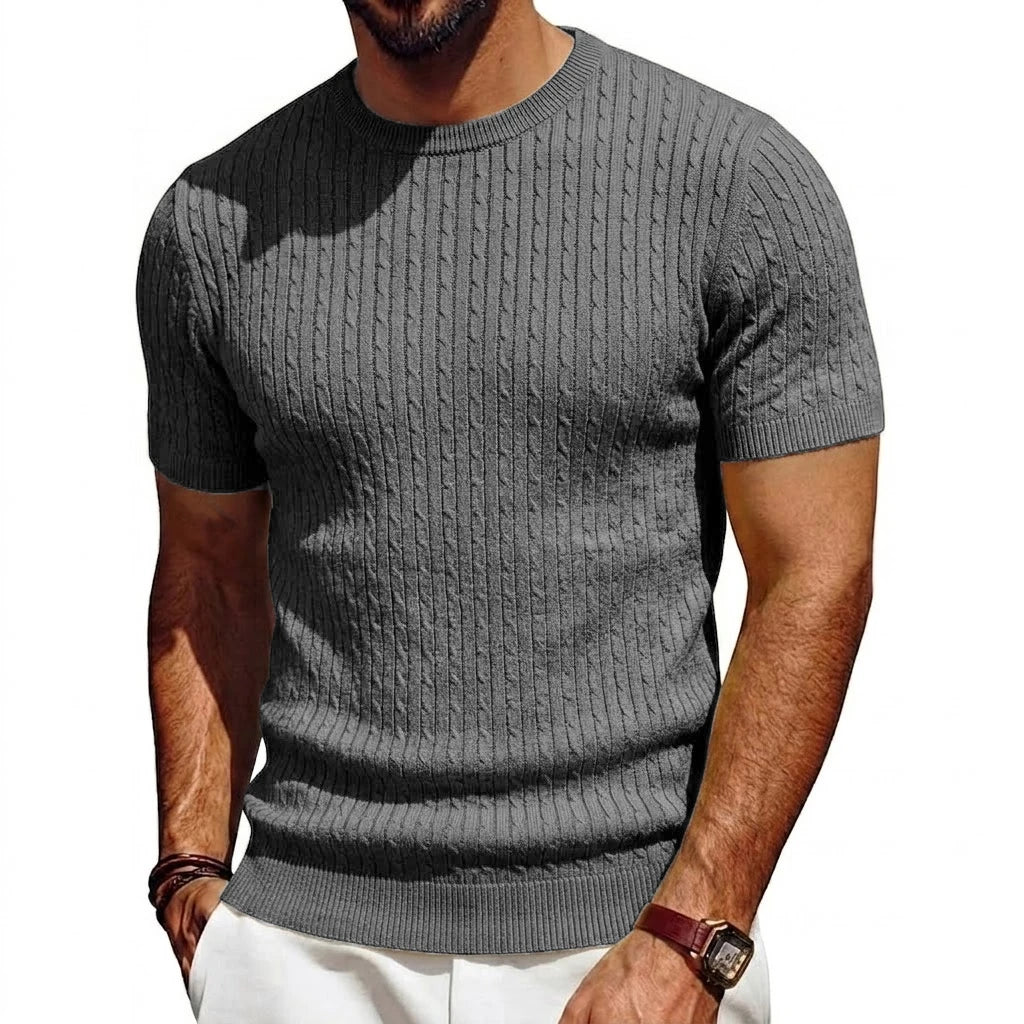 Camiseta Knit Pullover Manga Curta