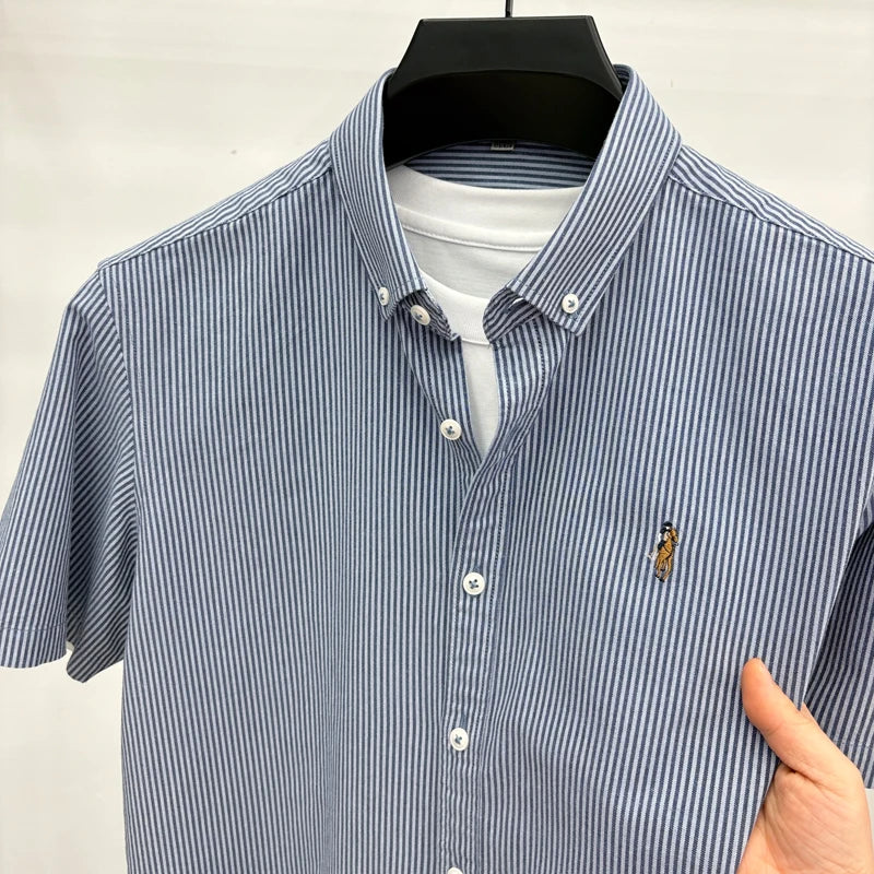 Camisa Listrada Bordada Premium